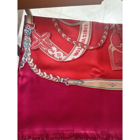 🔥NEW LOUIS VUITTON Silk Bejeweled Square Scarf ✨HOT GIFT❤️ GERNADINE Box / Bag - Picture 5 of 11